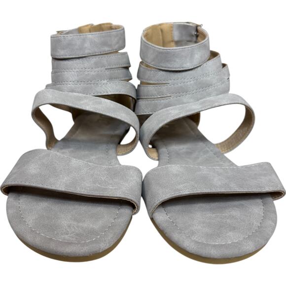 Journey Collection Esence Gladiator Sandals Grey Size 8.5 Strappy Flat New - Picture 9 of 9